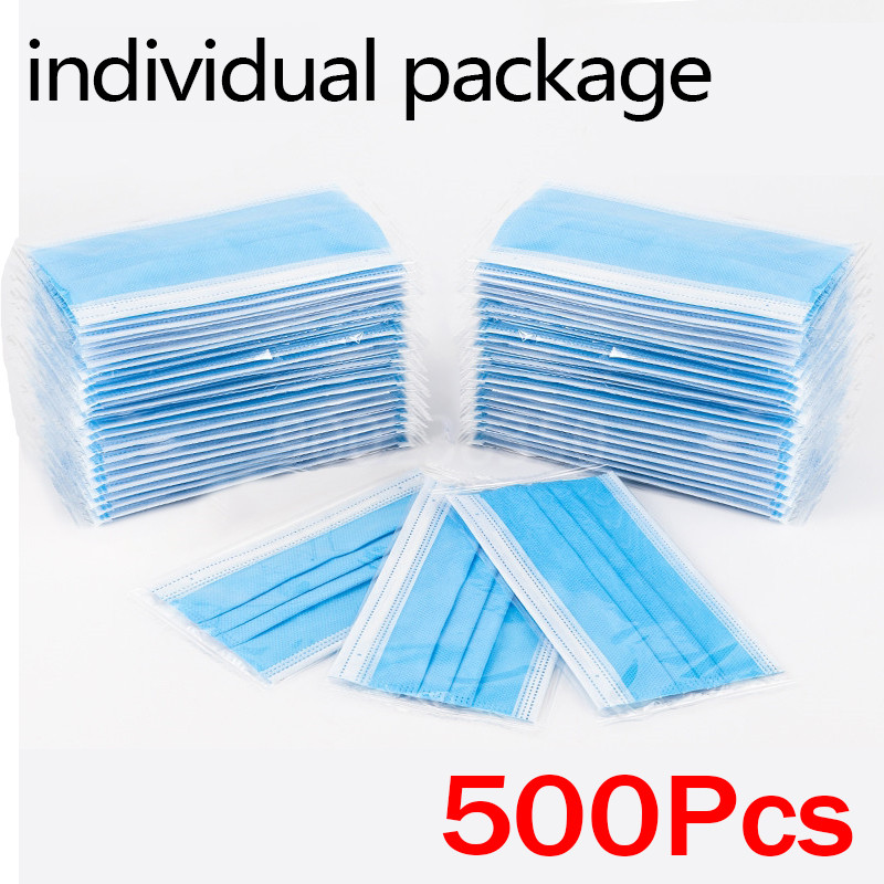 Disposable Mask Blue - Máscaras protetoras descartáveis para adultos, embalagem
